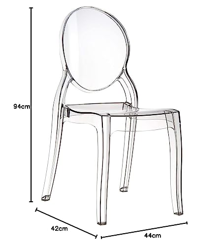 „Fashion Commerce Stuhl-Set FC4695 – 4 Stück, Polycarbonat Transparent, 94x44x42 cm“
