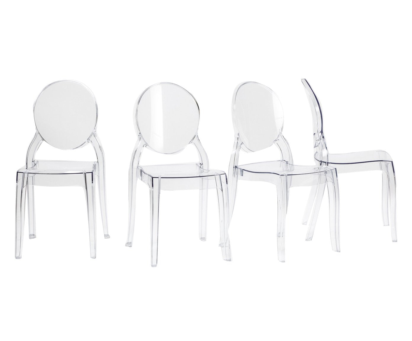 „Fashion Commerce Stuhl-Set FC4695 – 4 Stück, Polycarbonat Transparent, 94x44x42 cm“